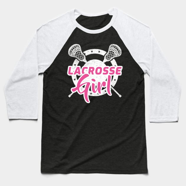 Lax Girl Lacrosse Female LaX Team Player Gift Baseball T-Shirt by andreperez87